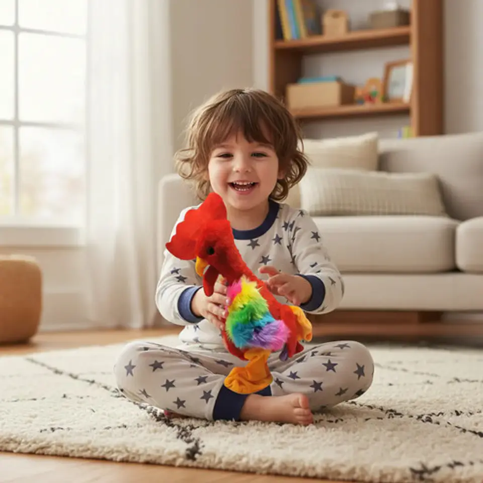 Peluche Zoológico Gallo Pollo Movimiento Ref 2390-4 1