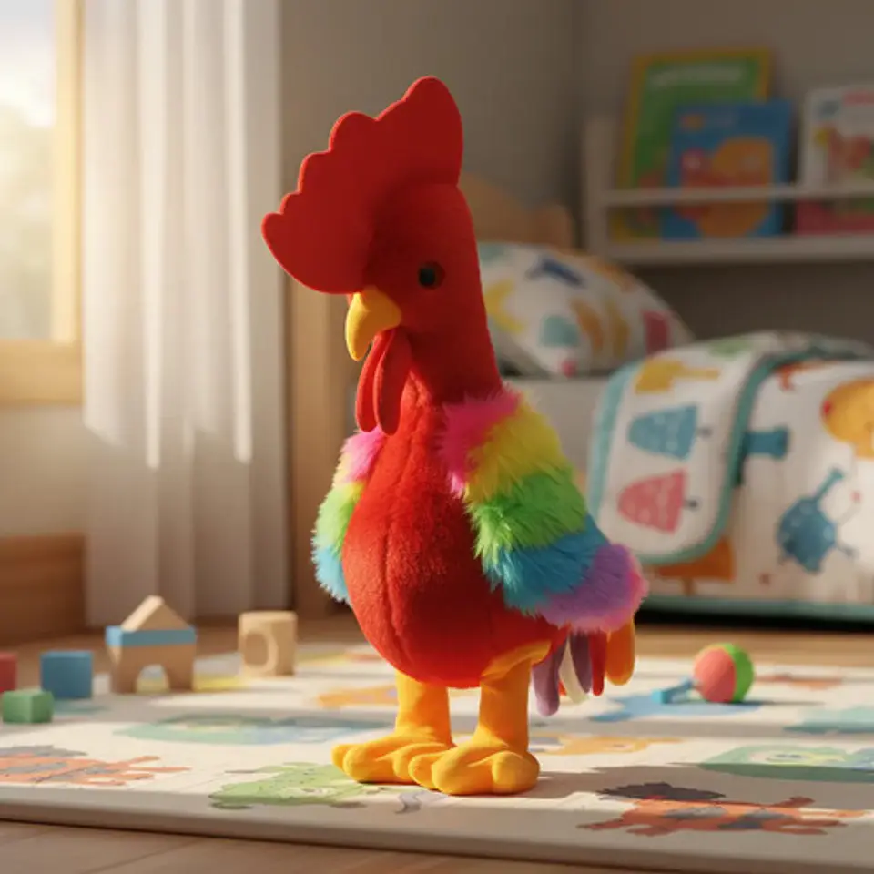 Peluche Zoológico Gallo Pollo Movimiento Ref 2390-4 2