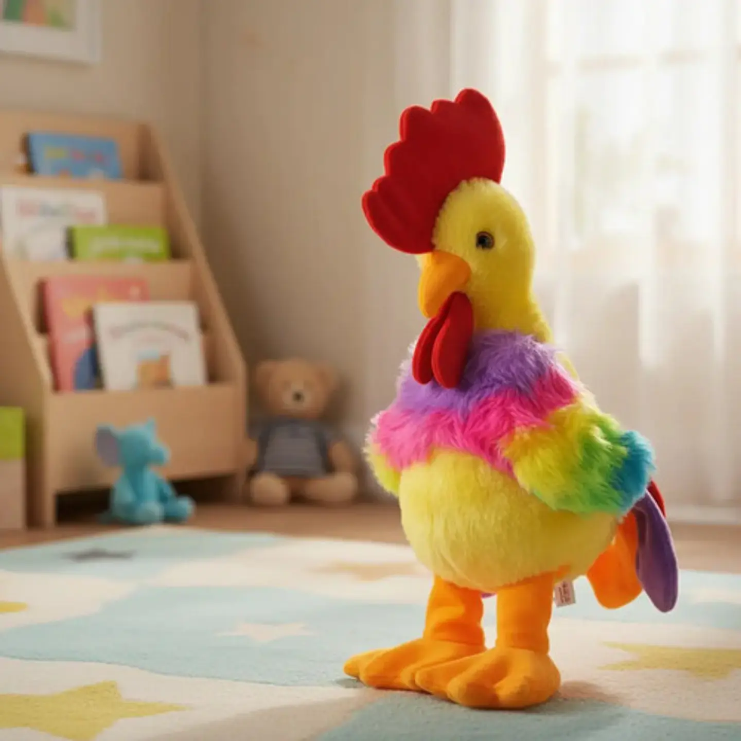 Peluche Zoológico Gallo Pollo Movimiento Ref 2390-4 7