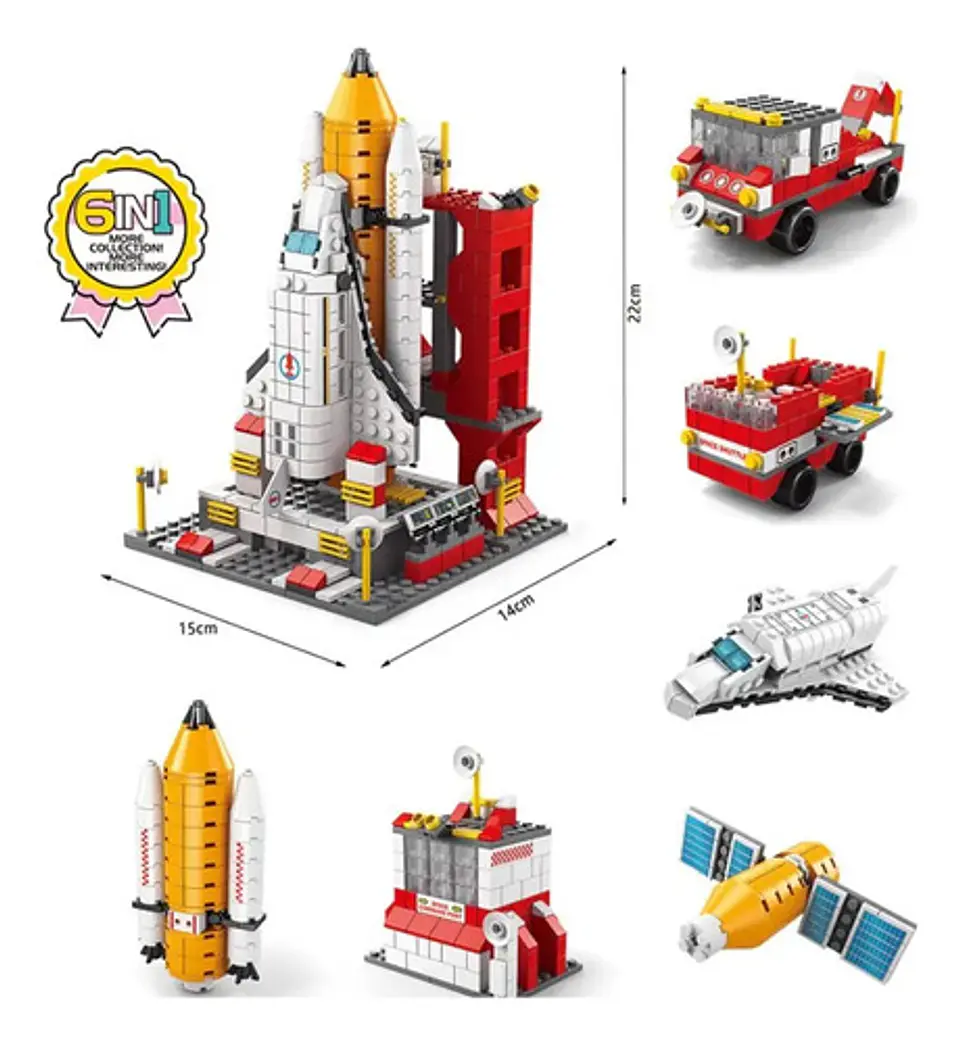 Bloques Carro Estación Espacial Armar 1000pcs 6en1 8832-1 Cantidad De Piezas 1000 2