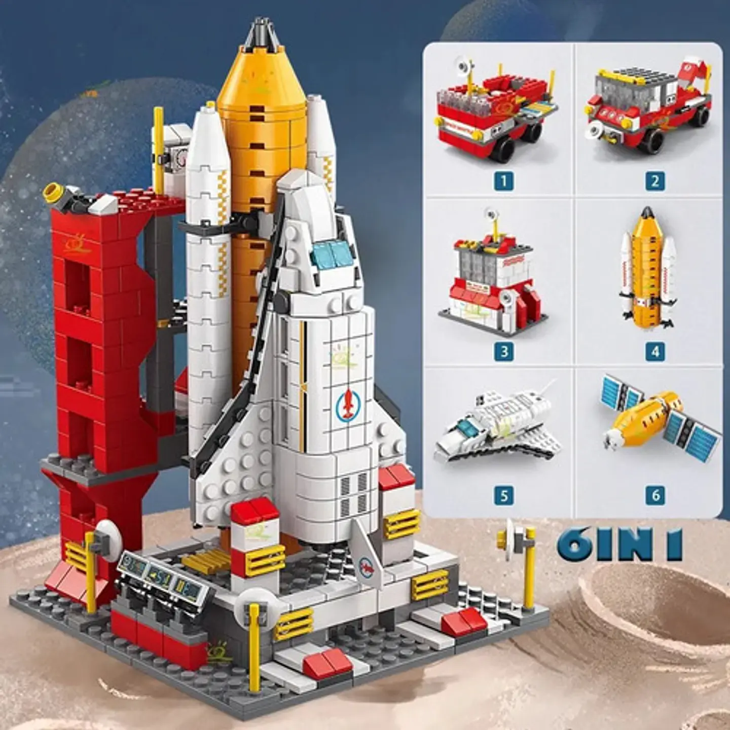 Bloques Carro Estación Espacial Armar 1000pcs 6en1 8832-1 Cantidad De Piezas 1000 4