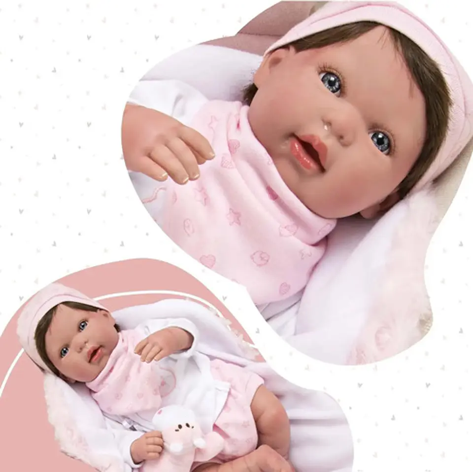 Muñeca Reborn Arias Baby 98085 Realista 45cm Con Manta Y Peluche 6