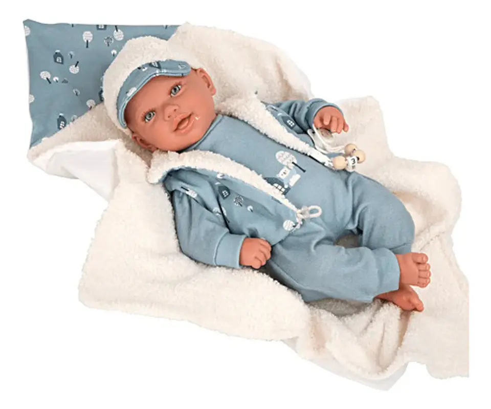 Bebé Reborn Arias Realista 45cm Vinilo Manta Chupete Pañal 2