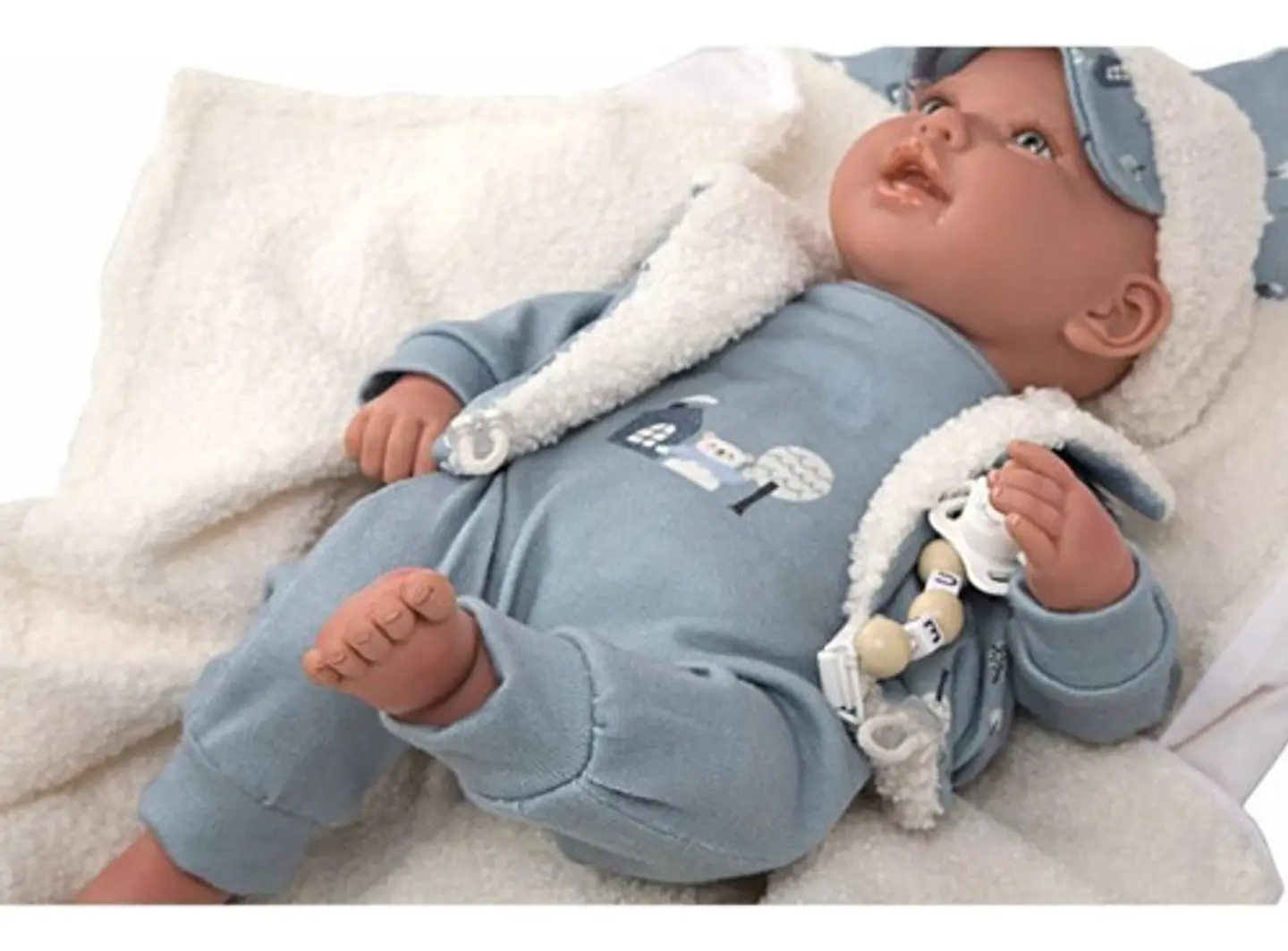 Bebé Reborn Arias Realista 45cm Vinilo Manta Chupete Pañal 3