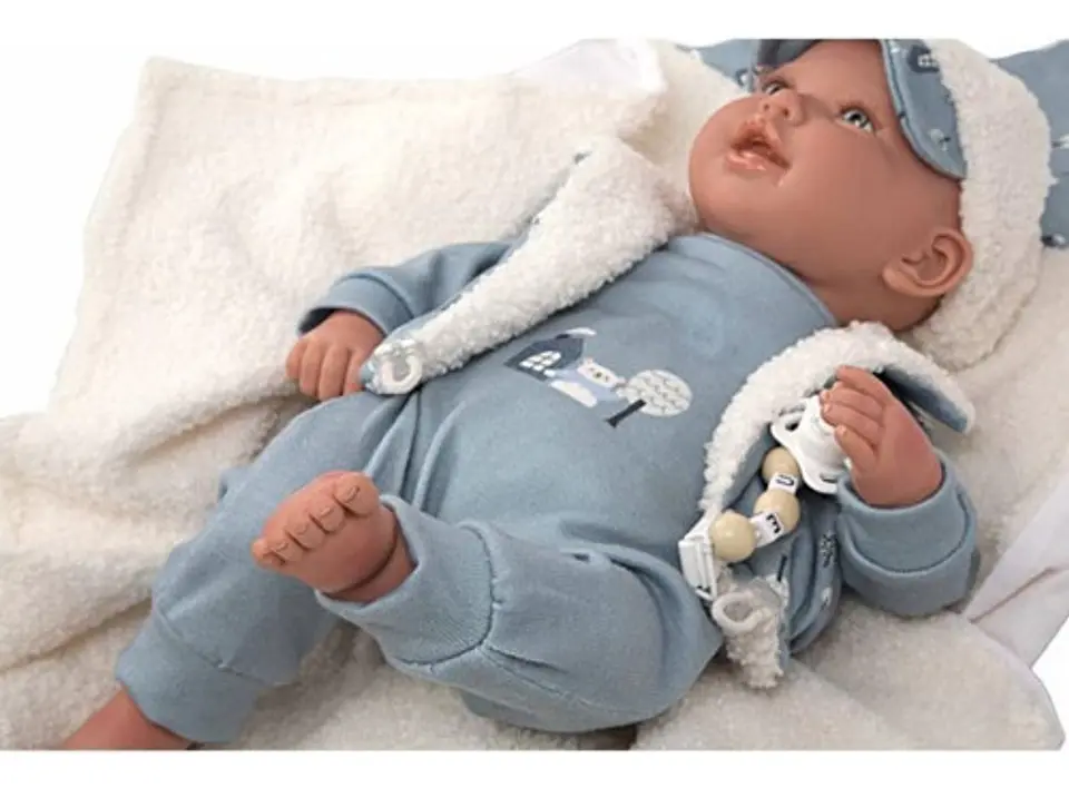 Bebé Reborn Arias Realista 45cm Vinilo Manta Chupete Pañal 3