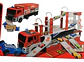 Carro Mula Bombero Transformable En Parqueadero 8 Carros - Miniatura 2