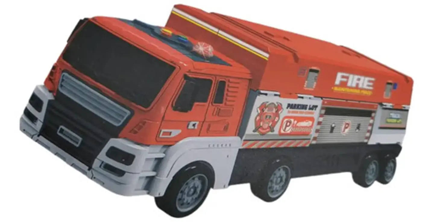 Carro Mula Bombero Transformable En Parqueadero 8 Carros 3