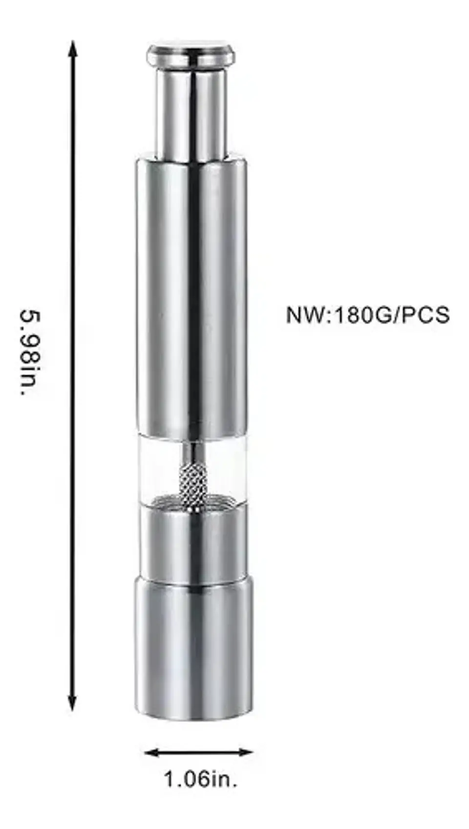 Condimentero De Acero Inoxidable Especias Pimentero Molino 5