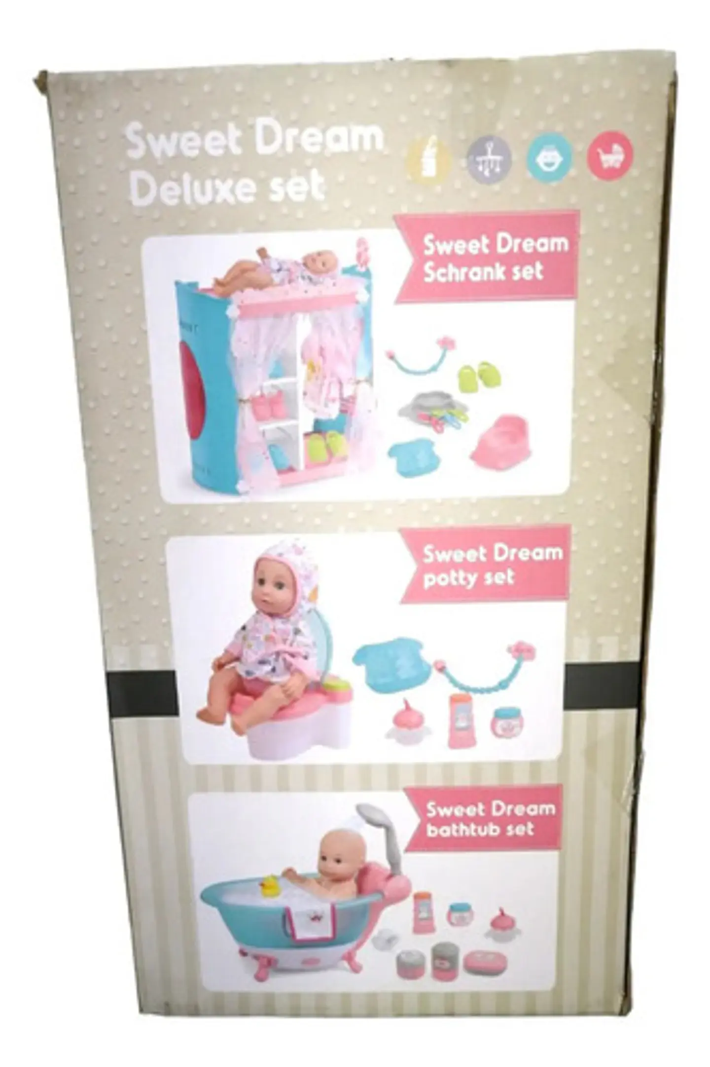 Juguete Bebe Tina Bañera Conjunto Set Tuto Love 3 En 1 99835 Rosa Claro 2