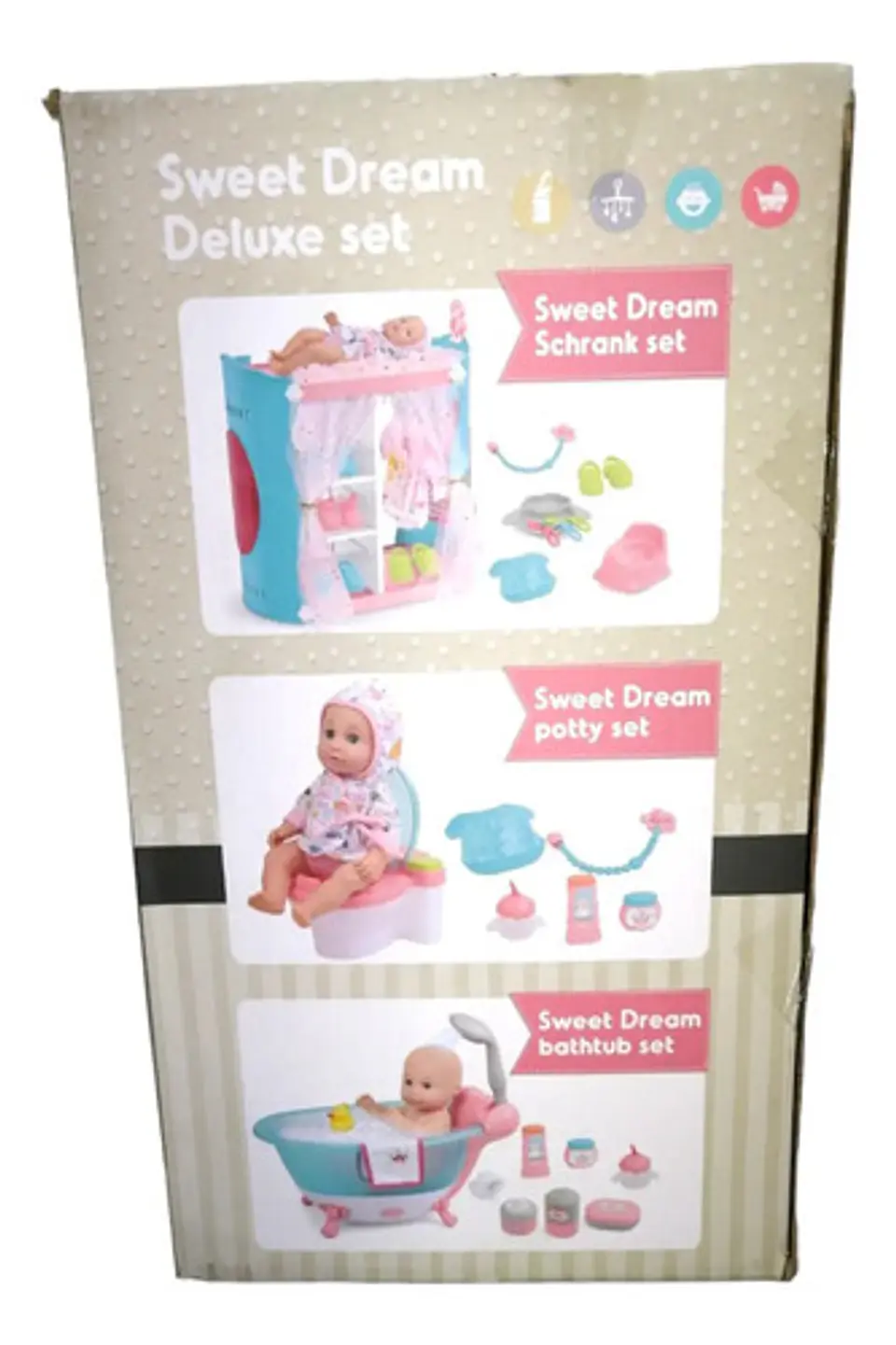 Juguete Bebe Tina Bañera Conjunto Set Tuto Love 3 En 1 99835 Rosa Claro 2
