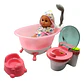 Juguete Bebe Tina Bañera Conjunto Set Tuto Love 3 En 1 99835 Rosa Claro - Miniatura 5