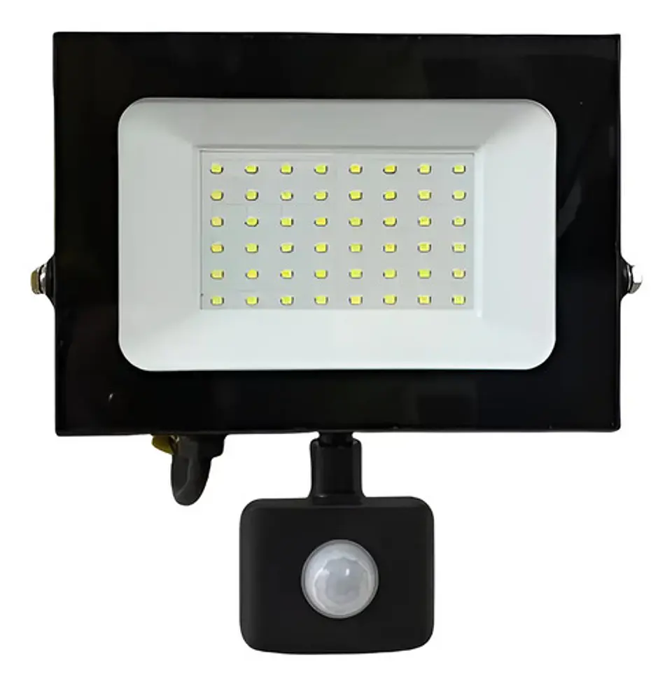 Reflector Led Daliz 1407m 30w Negro Luz Blanco Frío 6500k Con Sensor 110v 1