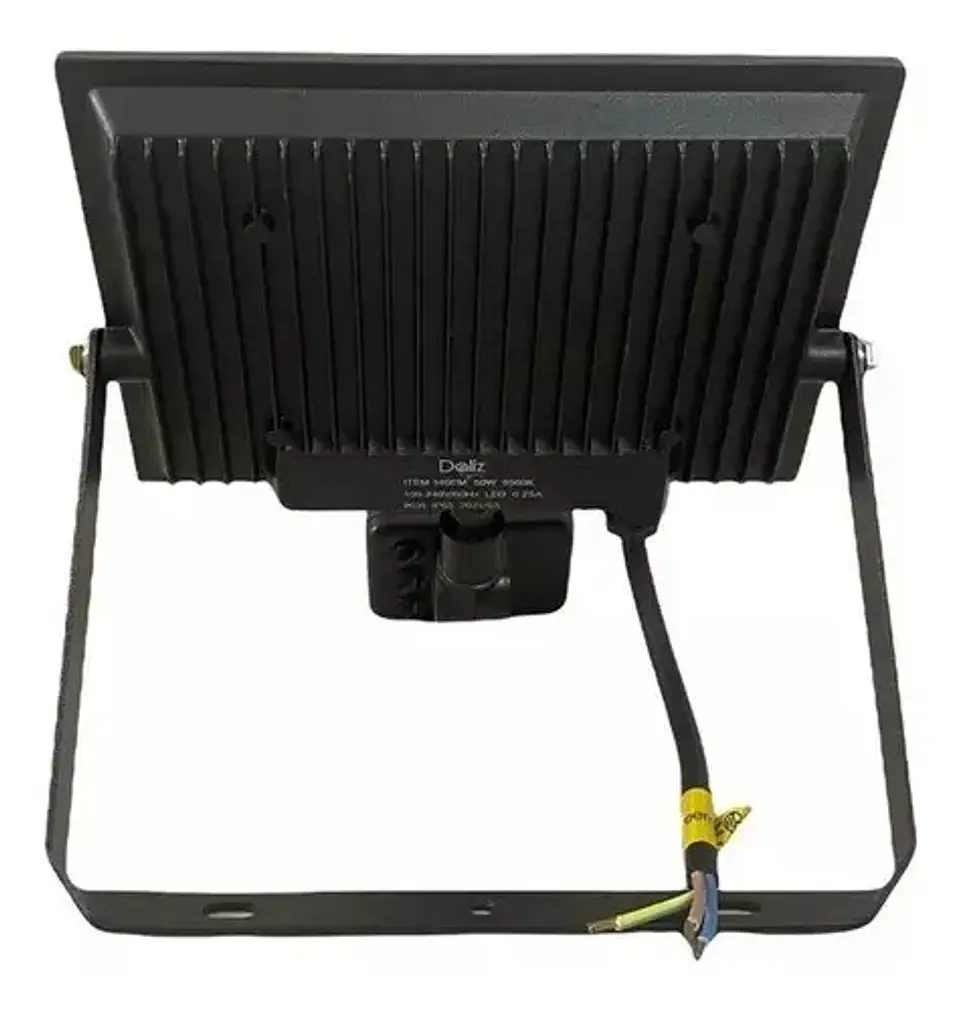 Reflector Led Daliz 1407m 30w Negro Luz Blanco Frío 6500k Con Sensor 110v 2