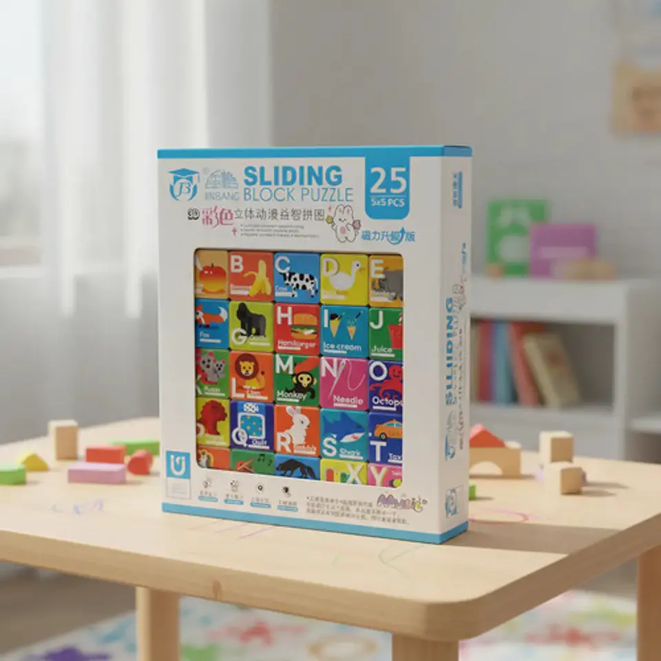 Tablero Puzzle Educativo Block Deslizante 5x5 25pcs 2