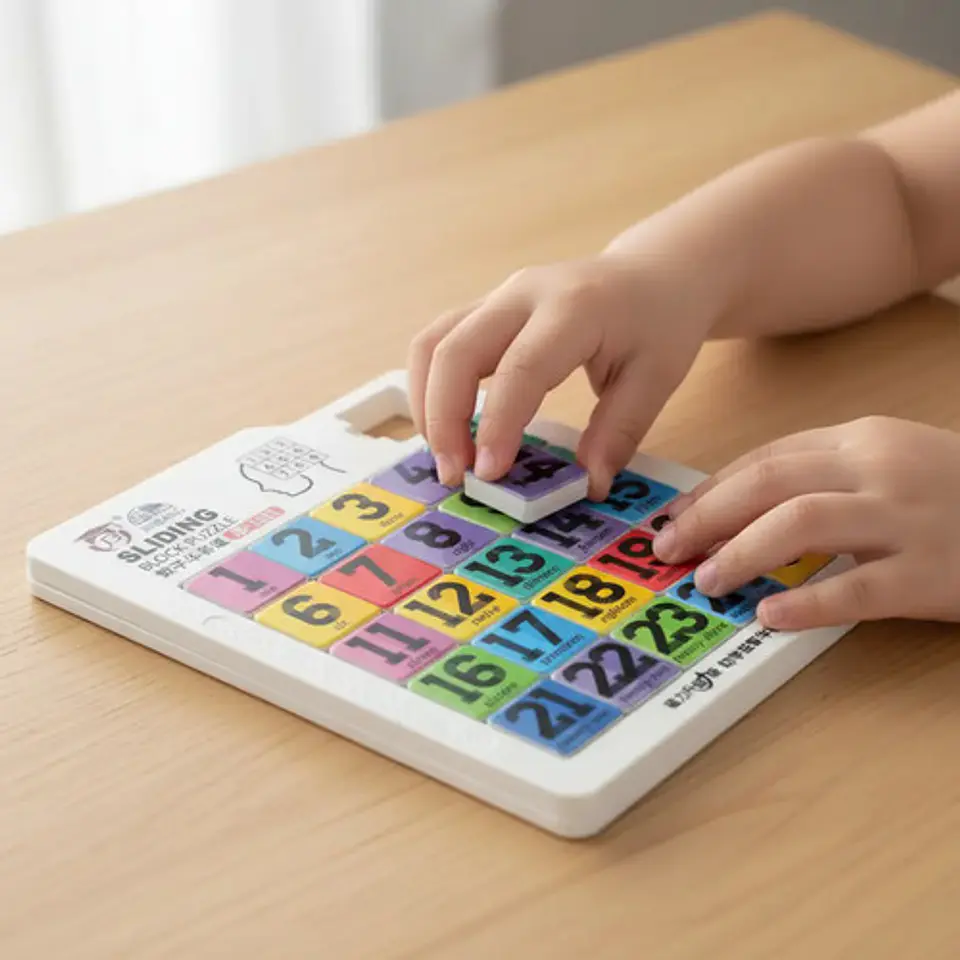 Tablero Puzzle Educativo Block Deslizante 5x5 25pcs 7