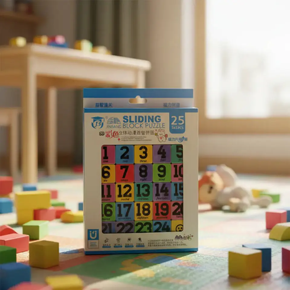 Tablero Puzzle Educativo Block Deslizante 5x5 25pcs 8