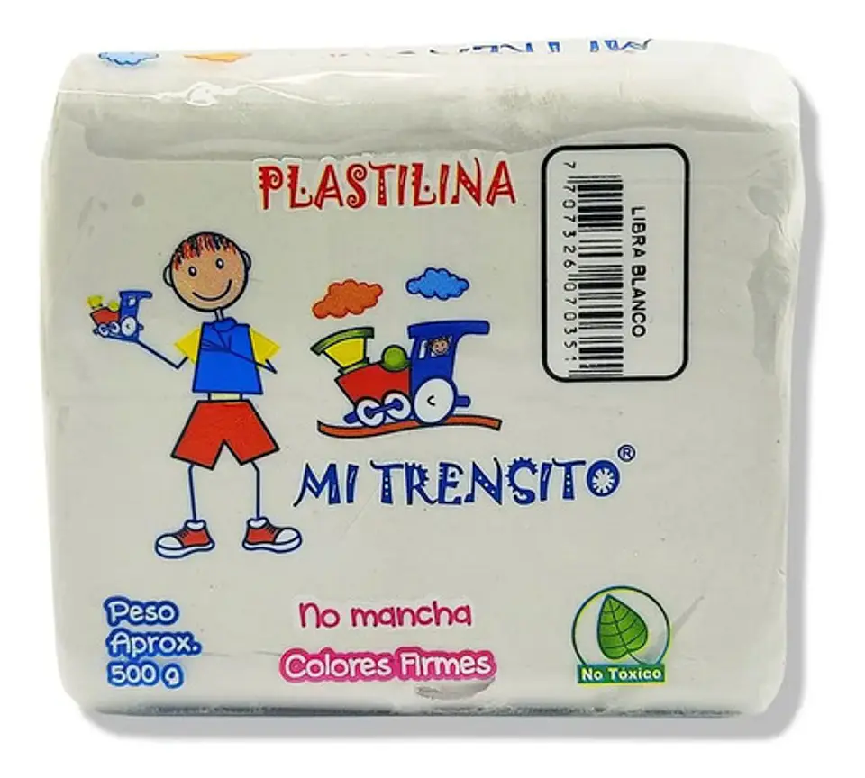 Plastilina Libra 500g Und Cafe, Blanco, Azul, Amarillo 15