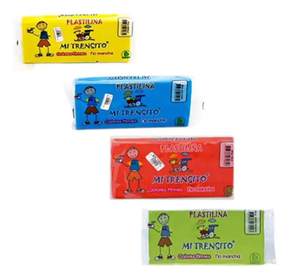 Plastilina Libra 500g Und Cafe, Blanco, Azul, Amarillo 44