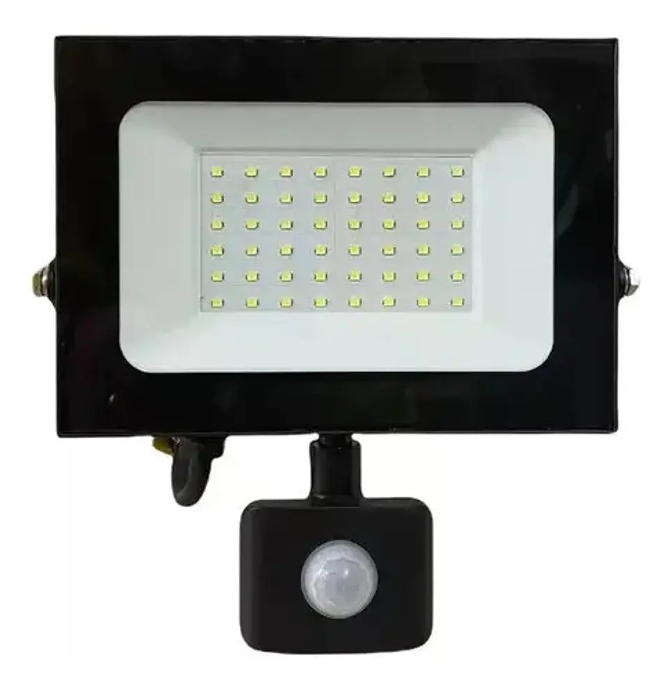 Reflector Led Daliz 50w Blanco Frío Negro Con Pie Resistente Lluvia 110v 2