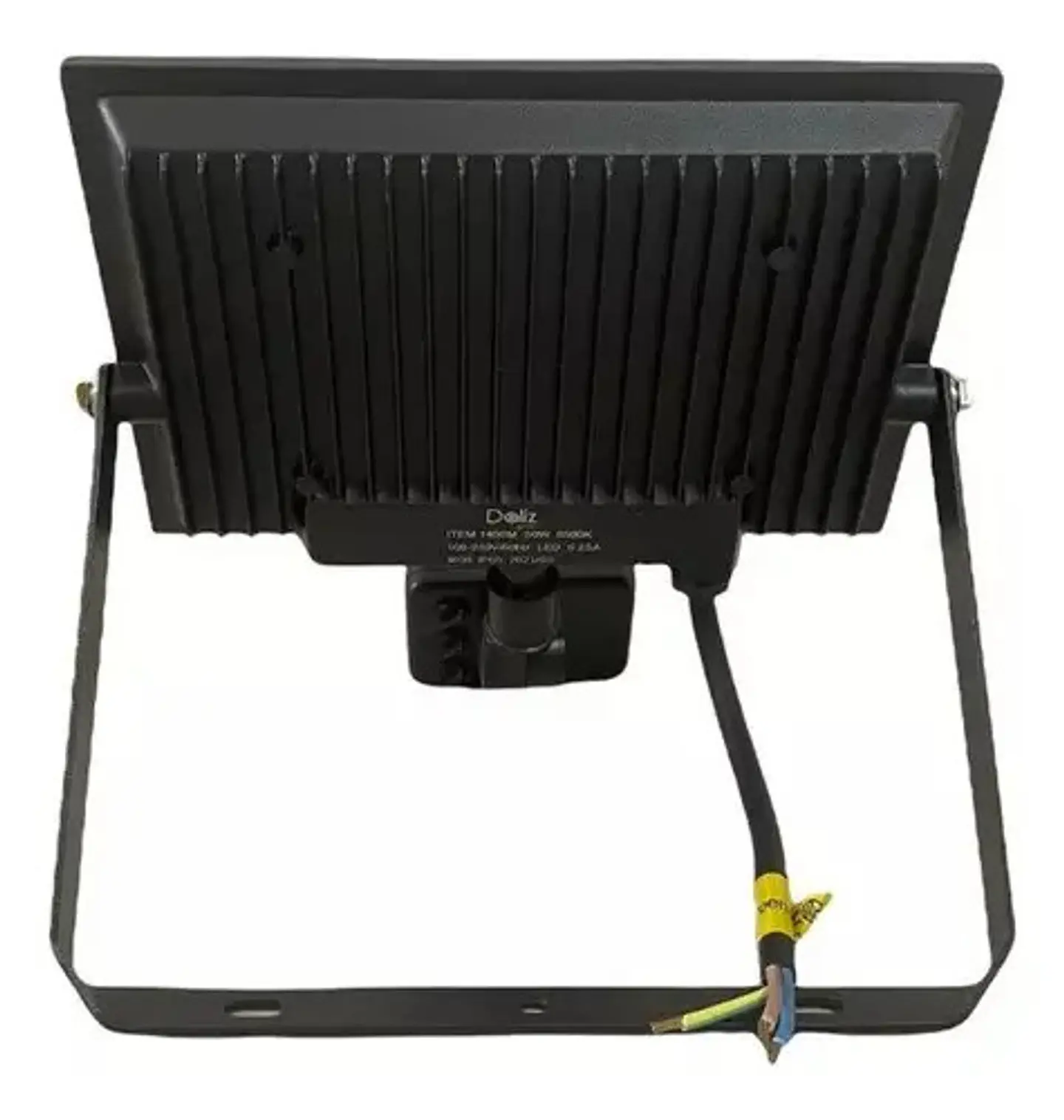 Reflector Led Daliz 50w Blanco Frío Negro Con Pie Resistente Lluvia 110v 3