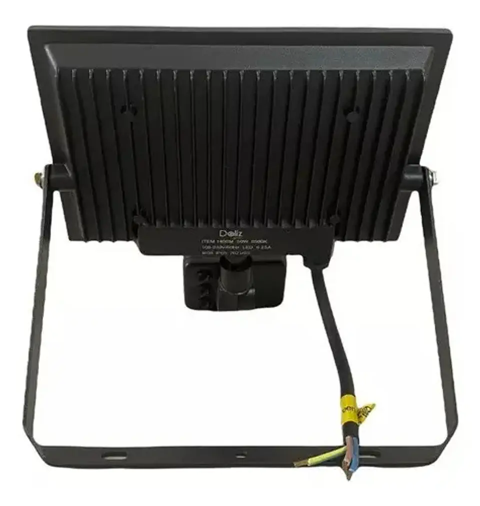 Reflector Led Daliz 50w Blanco Frío Negro Con Pie Resistente Lluvia 110v 3