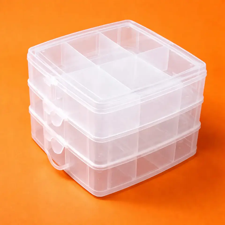 Caja Almacenar Con Asa Divisiones Moviles 3pcs 1