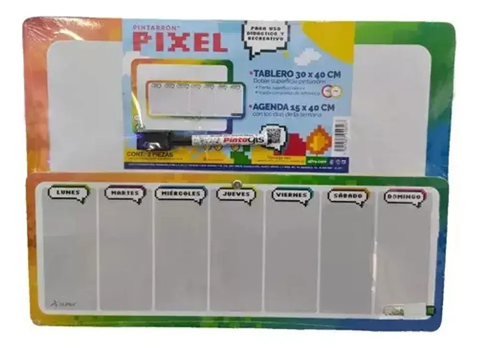 Tablero Y Horario Agenda Borrable Pixel Marcador Y Borrador  4