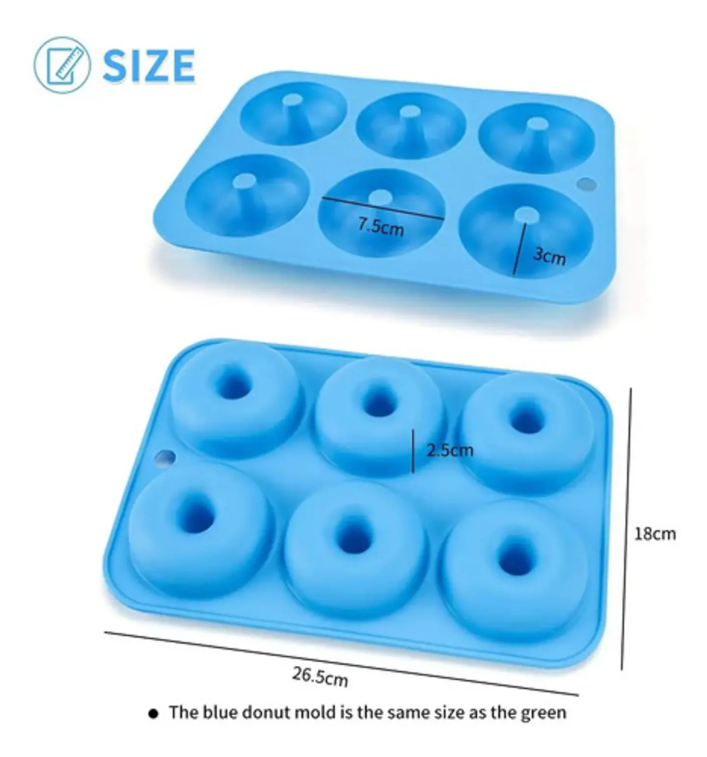 Molde Donas Silicona Cuadrado Rosquilla Galletas Horno 3