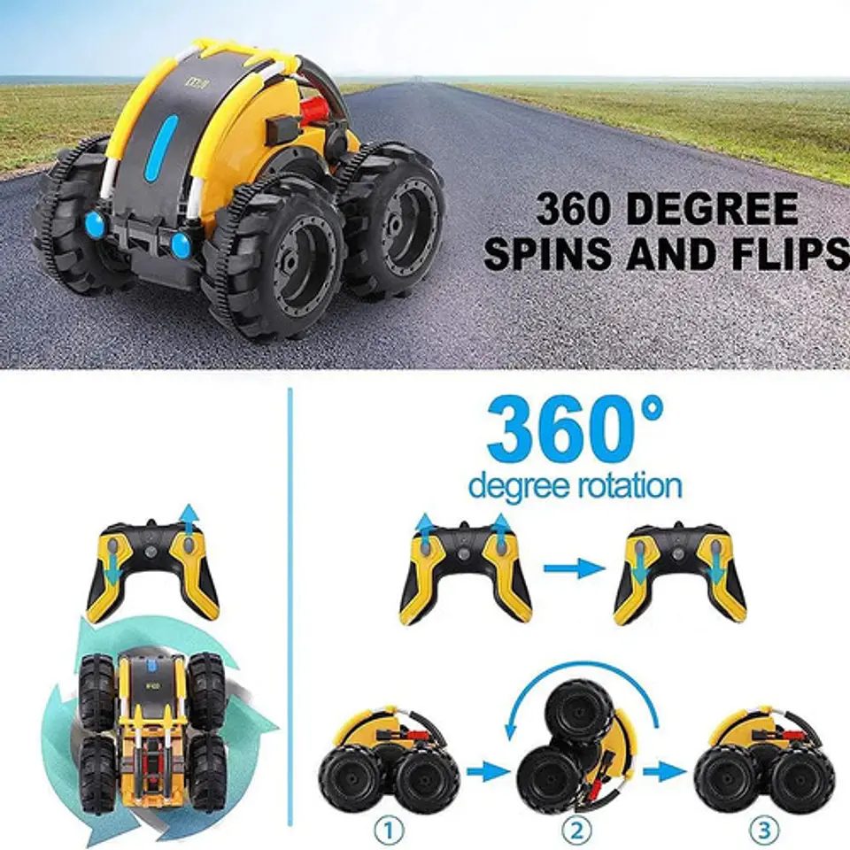 Carro A Escala 1:24 Rc Anfibio Control Remoto Stunt 360° 4