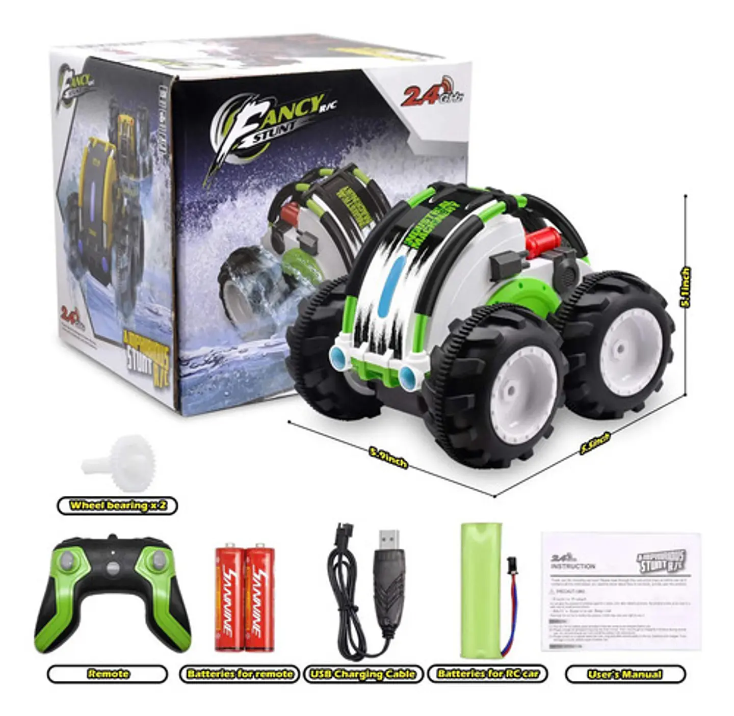 Carro A Escala 1:24 Rc Anfibio Control Remoto Stunt 360° 6