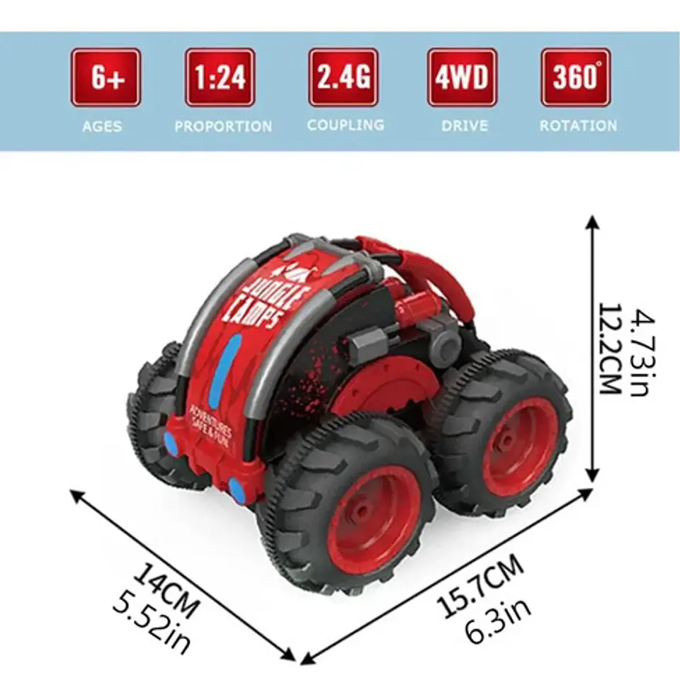 Carro A Escala 1:24 Rc Anfibio Control Remoto Stunt 360° 9