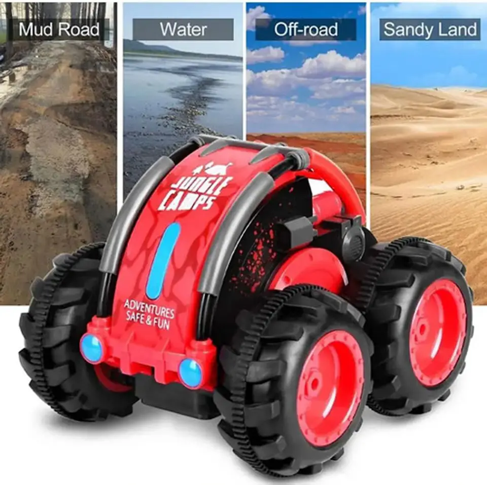Carro A Escala 1:24 Rc Anfibio Control Remoto Stunt 360° 11