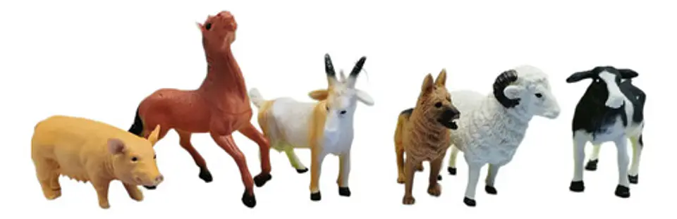 Animales X6 Macizos Fauna Bolsa Caballo Pesebre 2