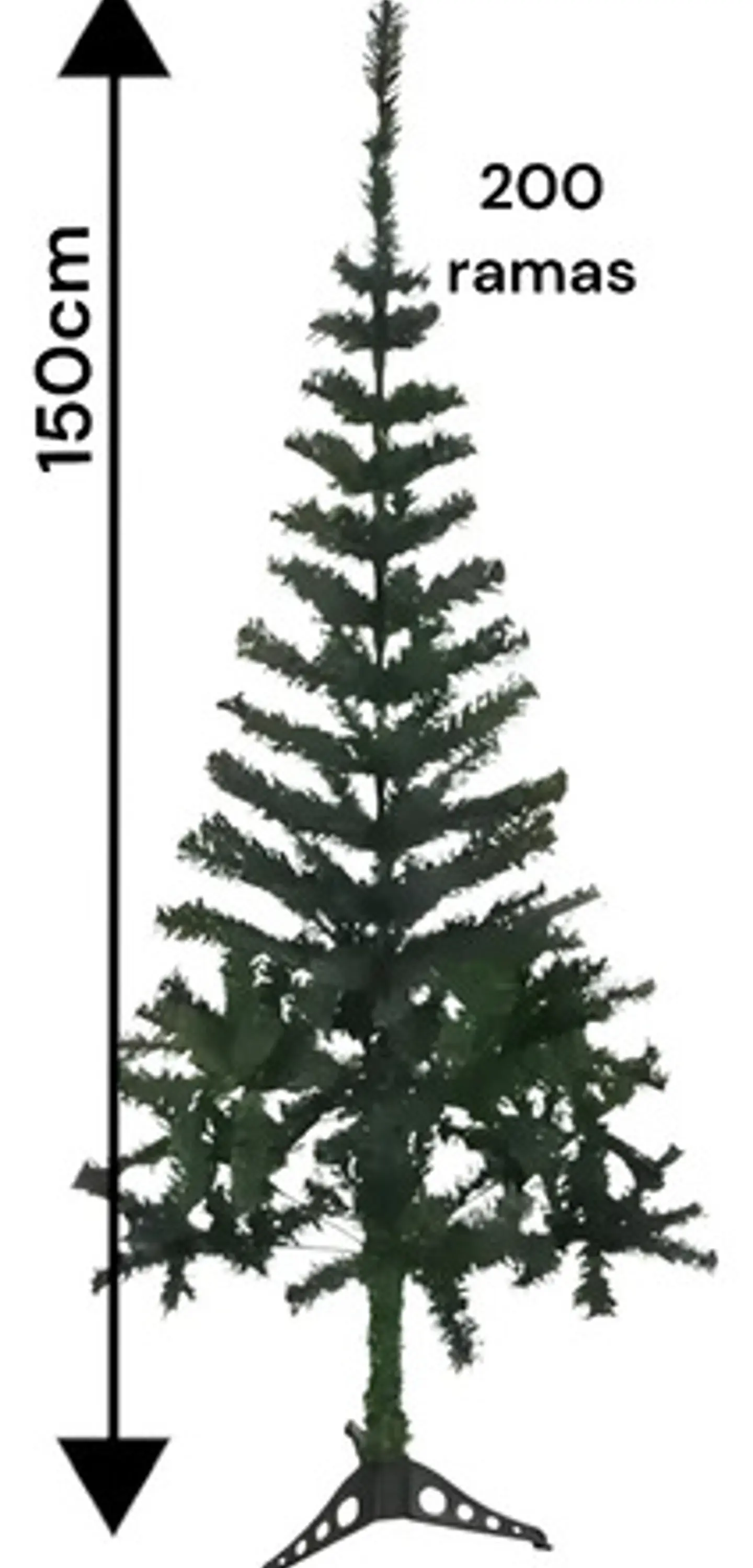 Árbol De Navidad Artificial 1.50m Verde Pino Macrooutlet 200 Ramas Verde 230093 2
