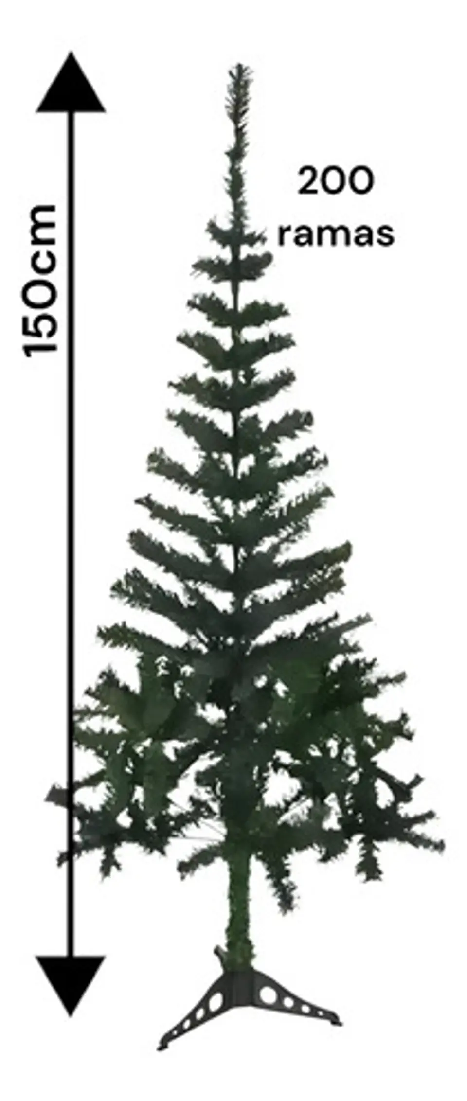 Árbol De Navidad Artificial 1.50m Verde Pino Macrooutlet 200 Ramas Verde 230093 2