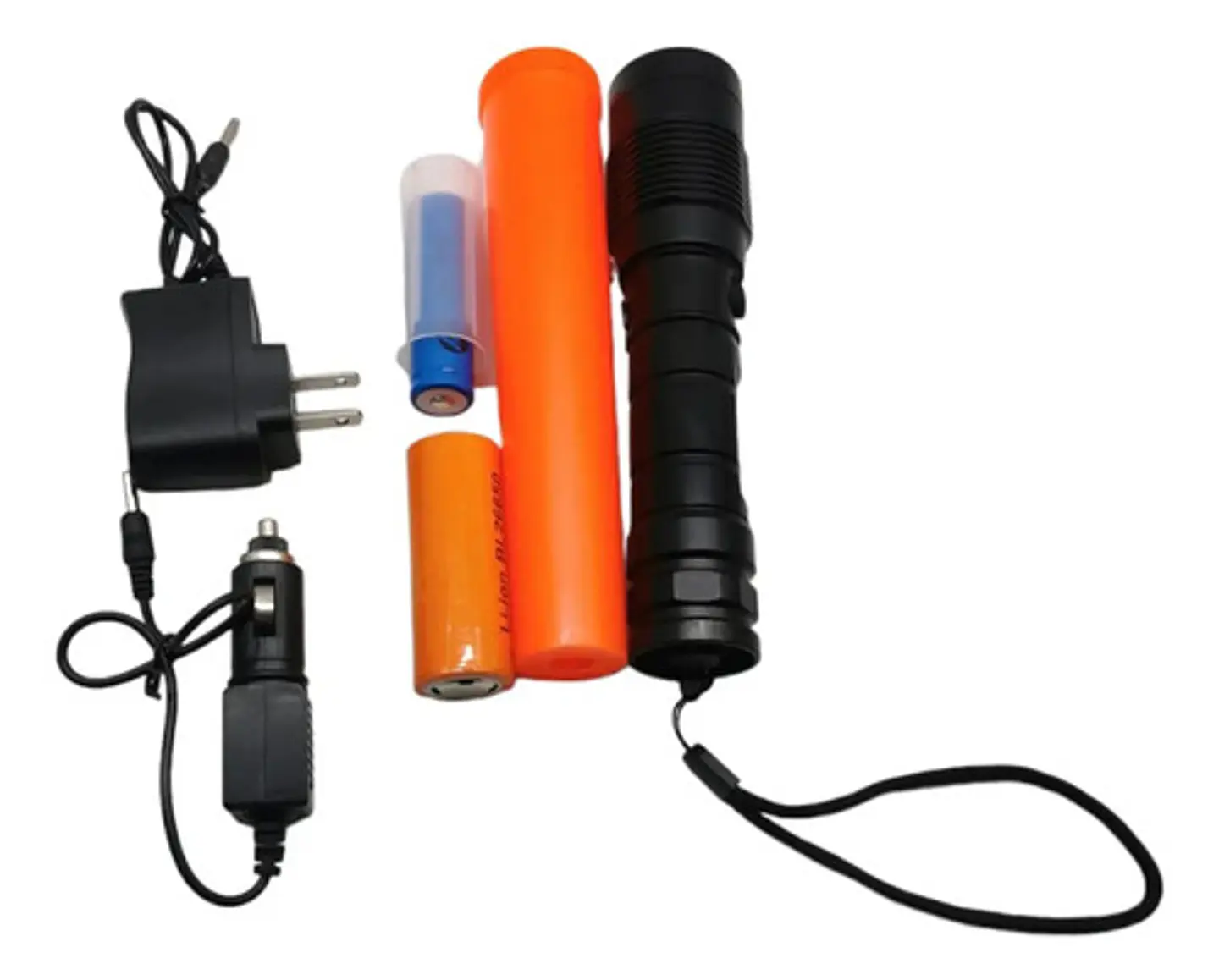 Linterna Led Recargable Fa-8009 De Mano 300 Lm Negro Usb Blanco 3