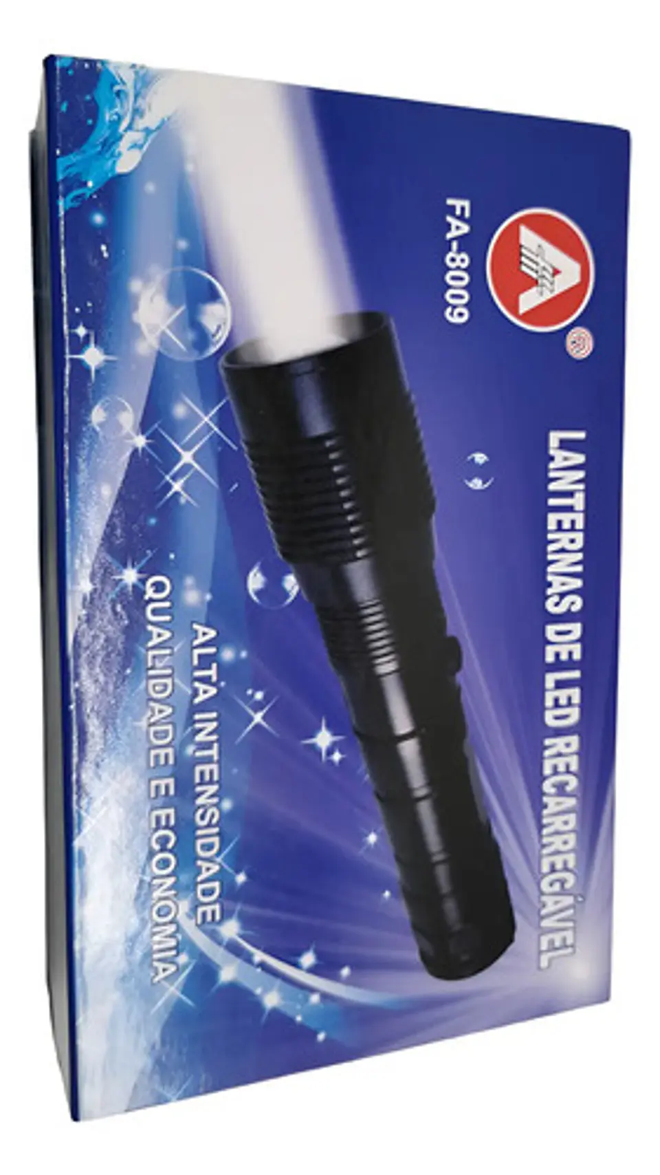 Linterna Led Recargable Fa-8009 De Mano 300 Lm Negro Usb Blanco 5