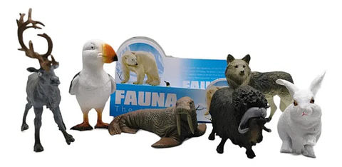 Animales X6 Macizos Fauna Bolsa Foca Conejo Pesebre