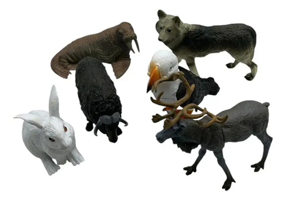 Animales X6 Macizos Fauna Bolsa Foca Conejo Pesebre 4