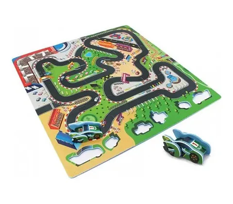 Tapete Didáctico Sunta Armable Pista Carro 9 Piezas Foamy