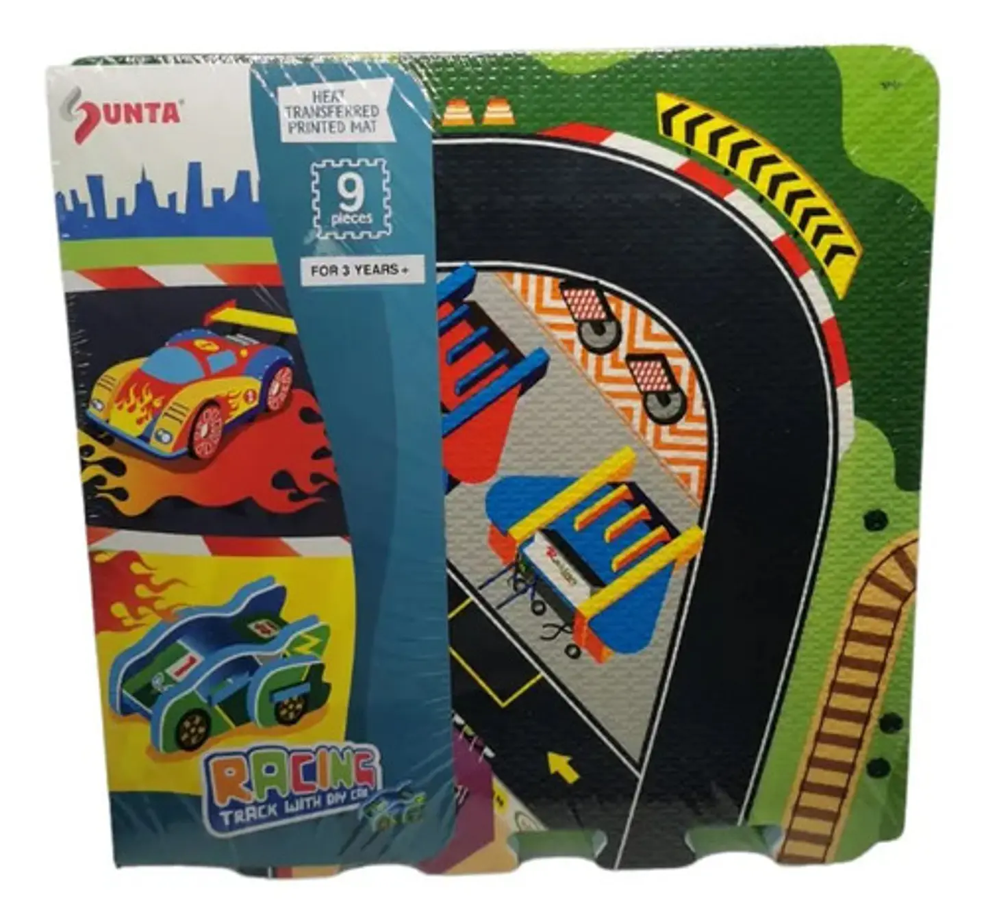 Tapete Didáctico Sunta Armable Pista Carro 9 Piezas Foamy 2
