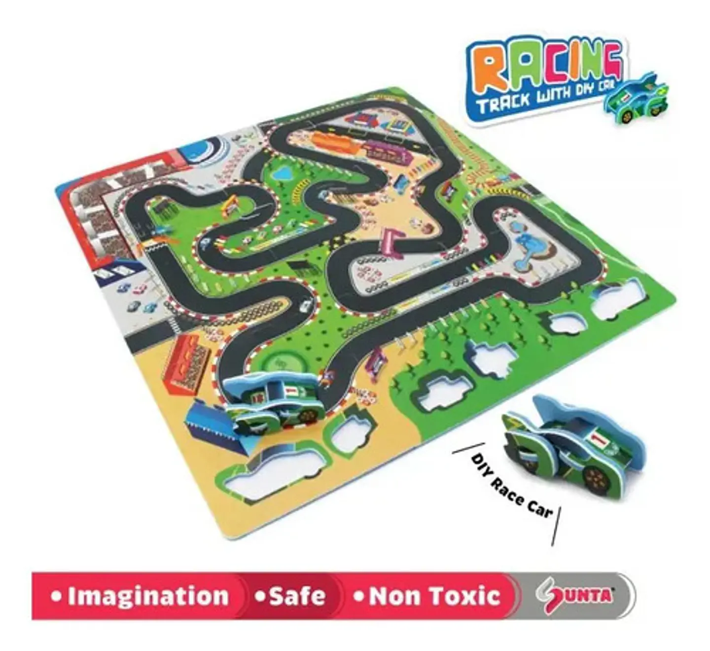 Tapete Didáctico Sunta Armable Pista Carro 9 Piezas Foamy 6