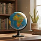 Globo Terráqueo Para Escritorio Oficina Globe Mapa Azul Claro Negro - Miniatura 4