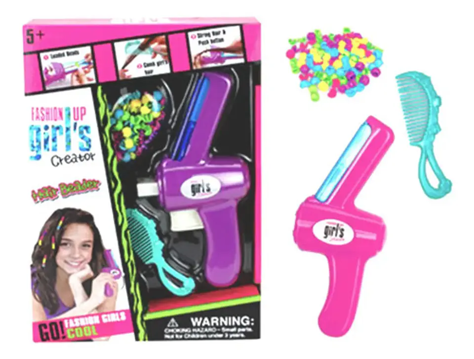 Kit Chaquiras Fashion Up Girls Mbk-268 Aplicador Peineta Para Peinar Cabello 1