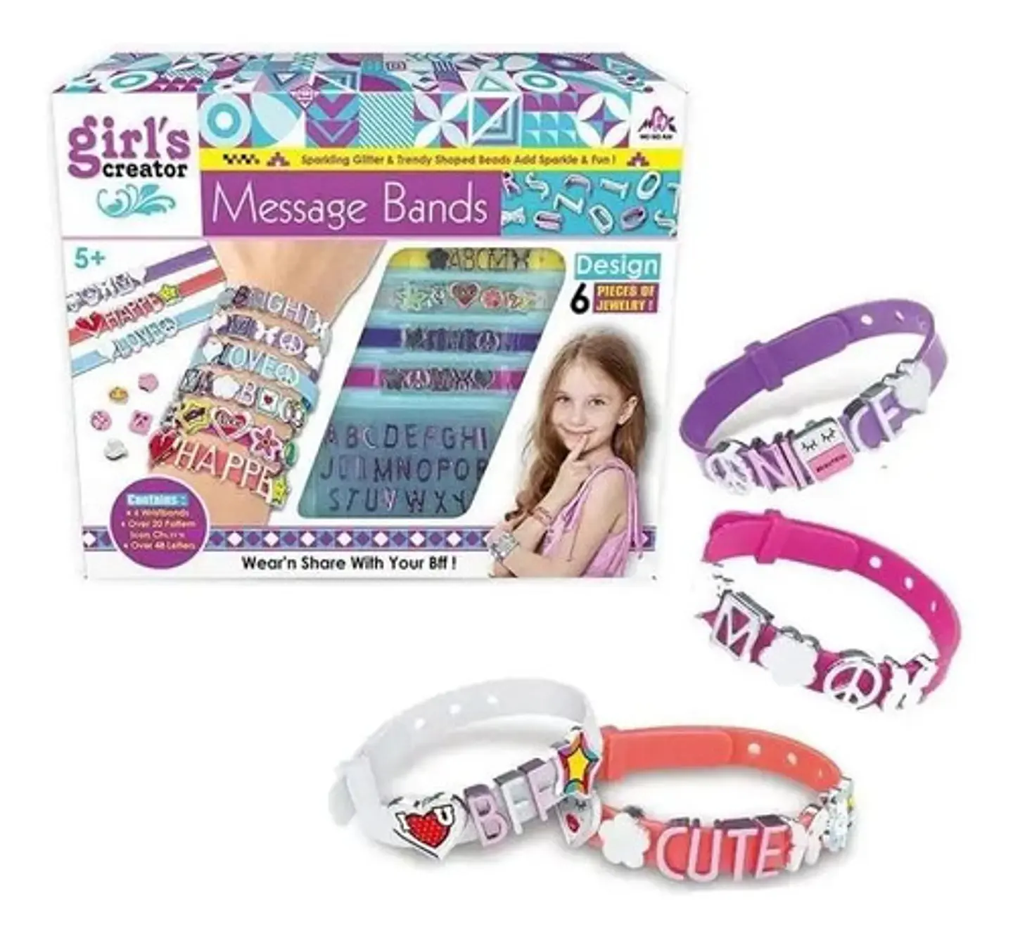 Manillas Pulseras Crear Menssage Bands Letras Dijes  2