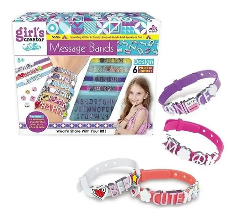 Manillas Pulseras Crear Menssage Bands Letras Dijes  2