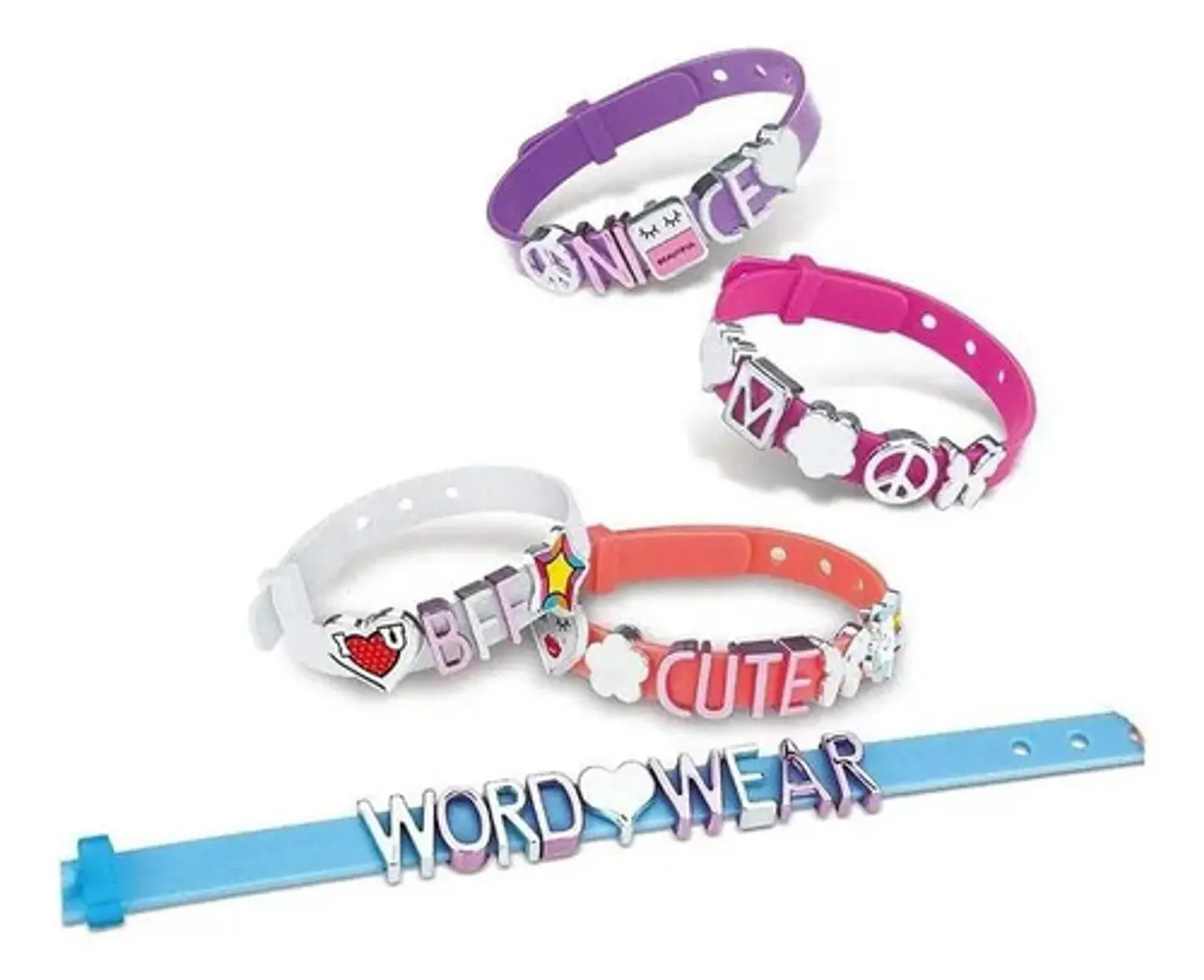 Manillas Pulseras Crear Menssage Bands Letras Dijes  3