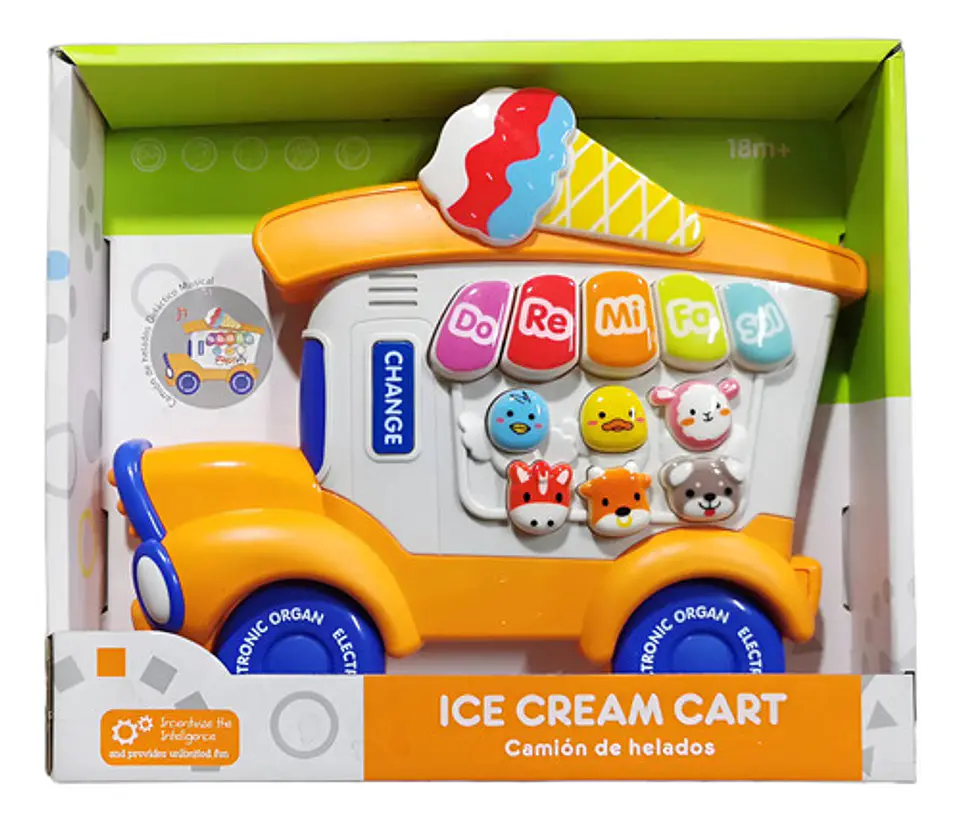 Organeta Musical Para Niños Macrooutlet Forma Camión Helados Naranja 000v 1