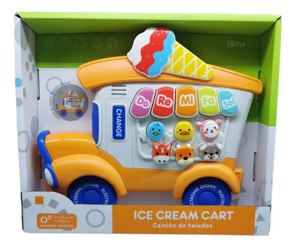 Organeta Musical Para Niños Macrooutlet Forma Camión Helados Naranja 000v 2
