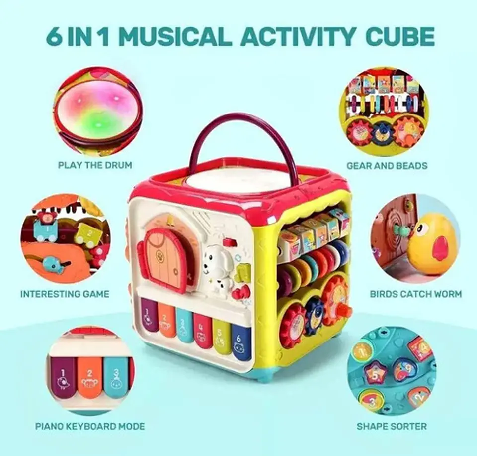 Cubo De Actividades 6 En 1 Luces Sonidos Juguete Aprendizaje Bebés 5